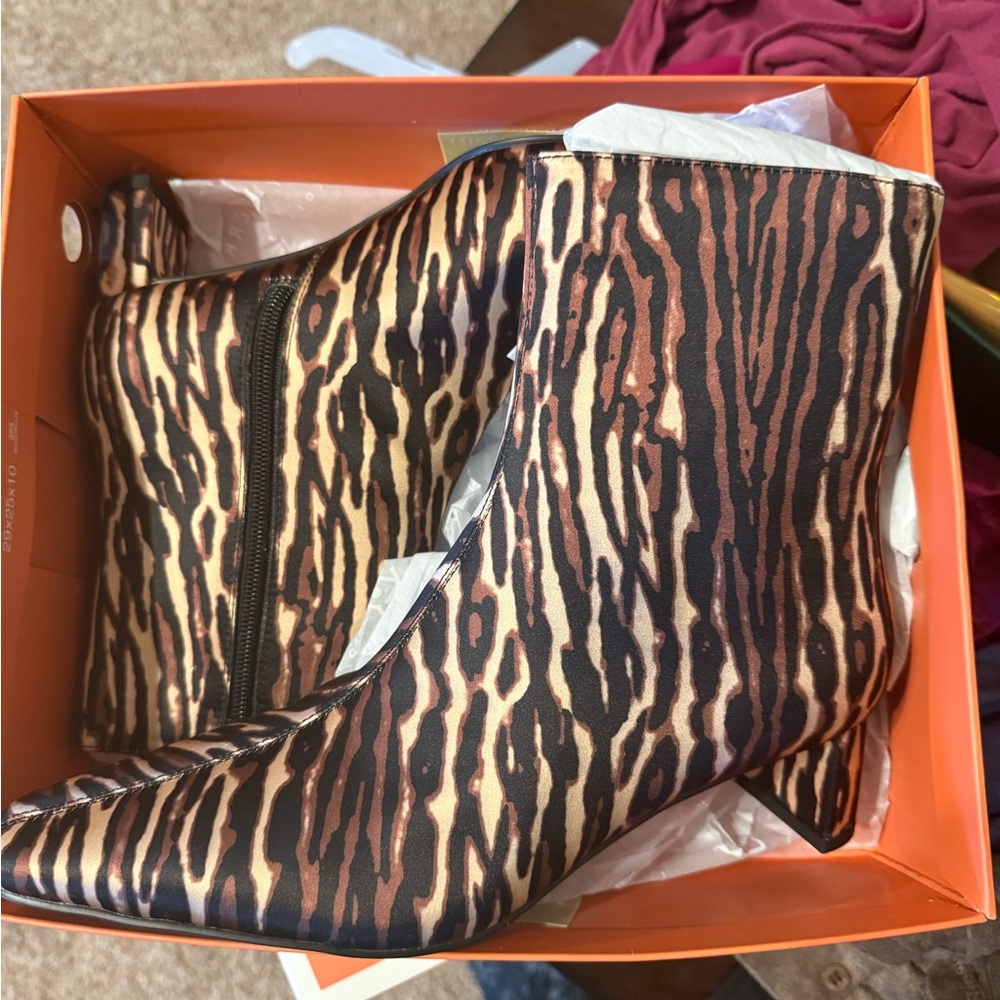 Katy Perry Satin Leopard Booties
